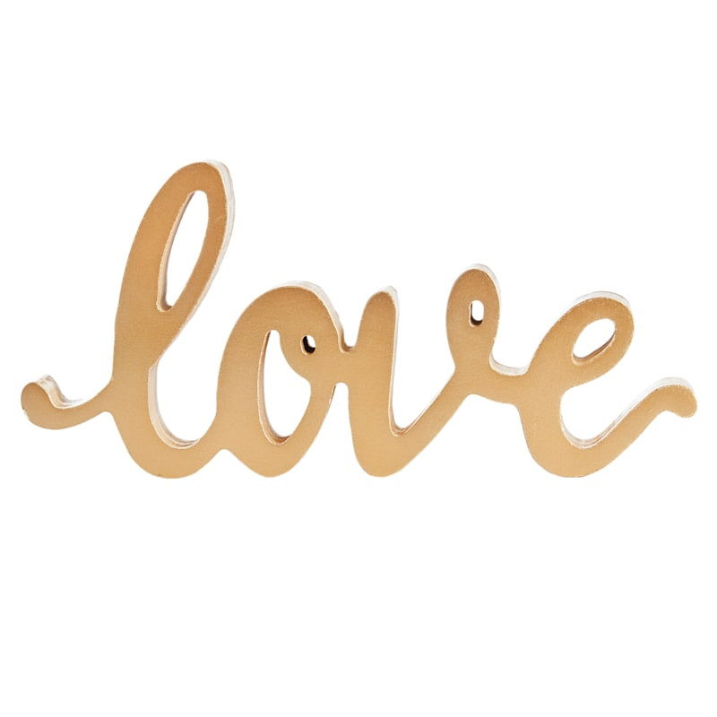 Gold Love Cutout Table Sign, 10x5 | At Home