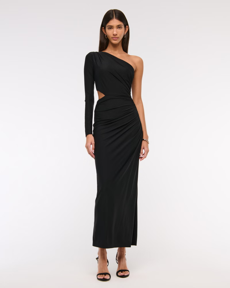 One-Shoulder Draped Maxi Dress | Abercrombie & Fitch (US)