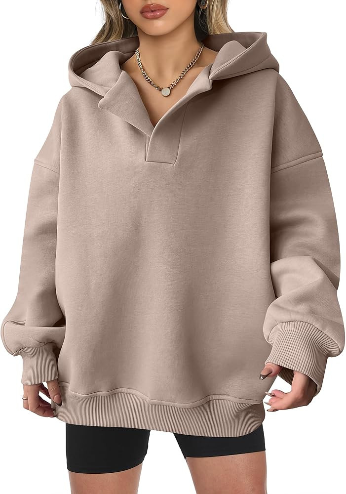 ANRABESS Womens Oversized Hoodies V Neck Sweatshirts Long Sleeve Pullover Casual Fall Teen Girls ... | Amazon (US)