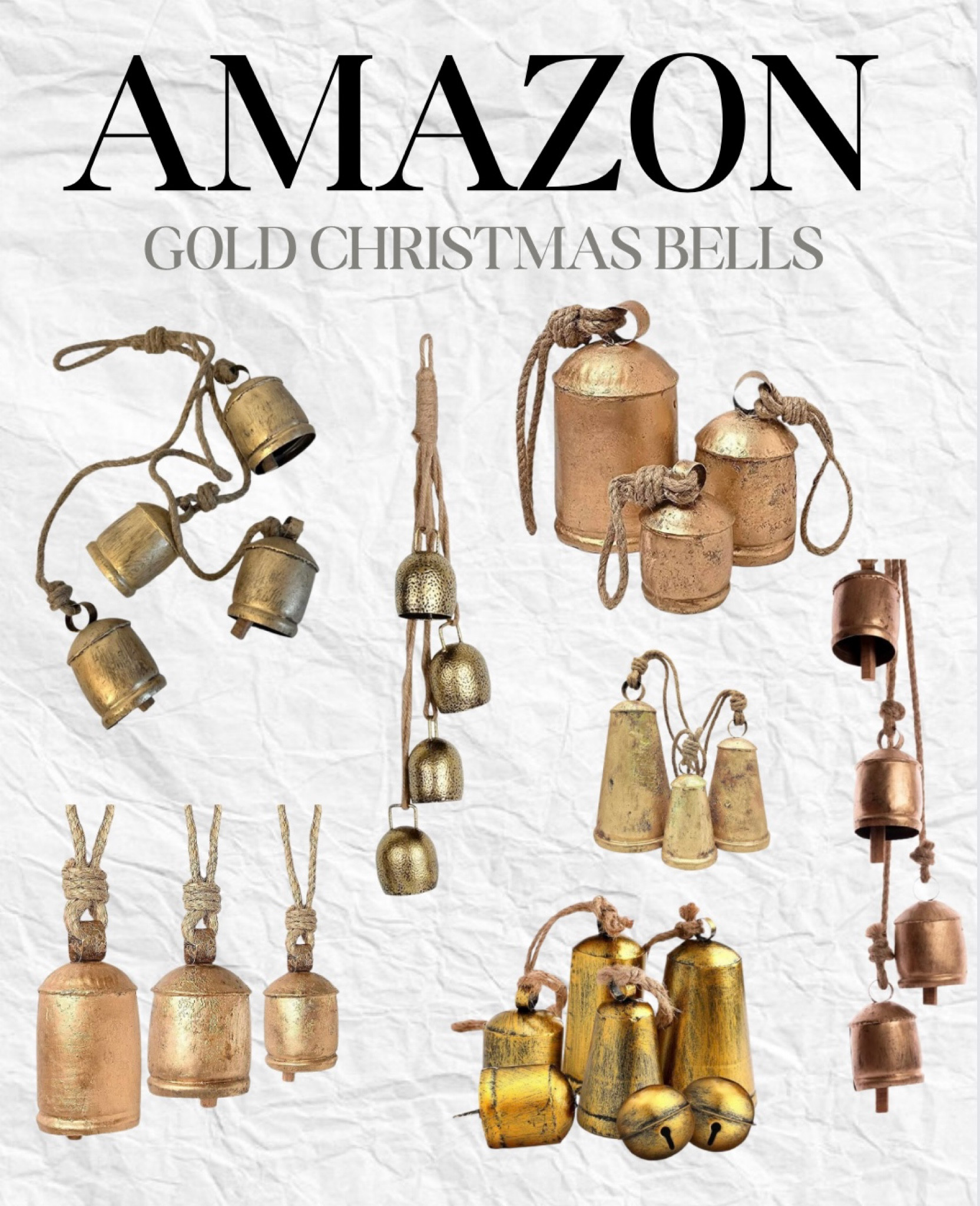 #christmas #christmasdecor #christmasornaments #christmasideas #holidaydecorating #holidays #goldbells #ornaments #cowbells #goldchristmasdecor #fireplacedecor #homedecorideas #homedecoration  

#LTKHoliday #LTKSeasonal #LTKhome