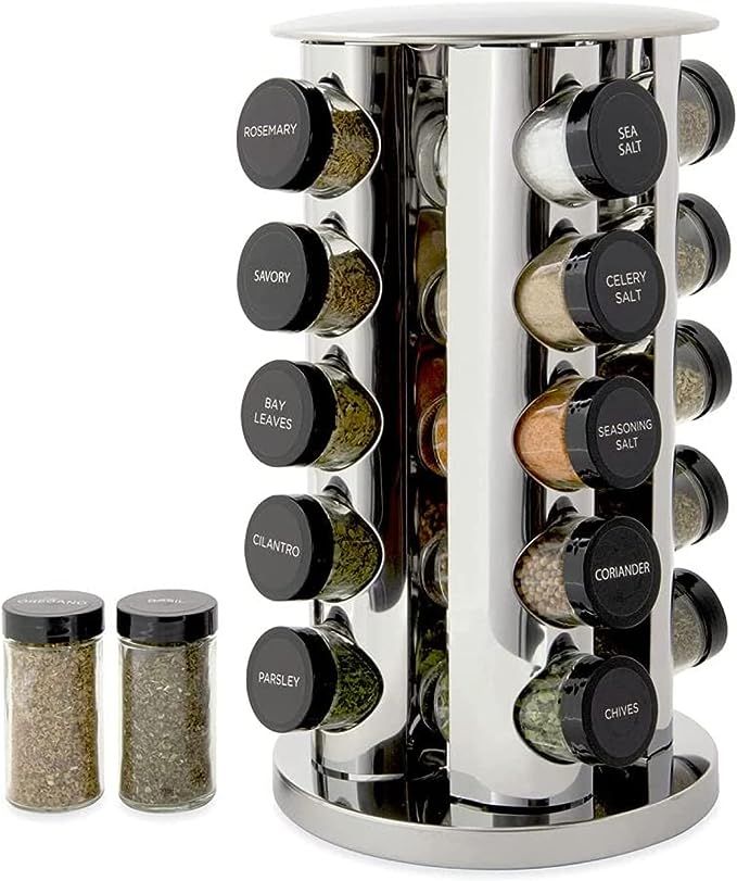 Kamenstein Revolving 20-Jar Countertop Rack Tower Organizer with Free Spice Refills for 5 Years, ... | Amazon (US)