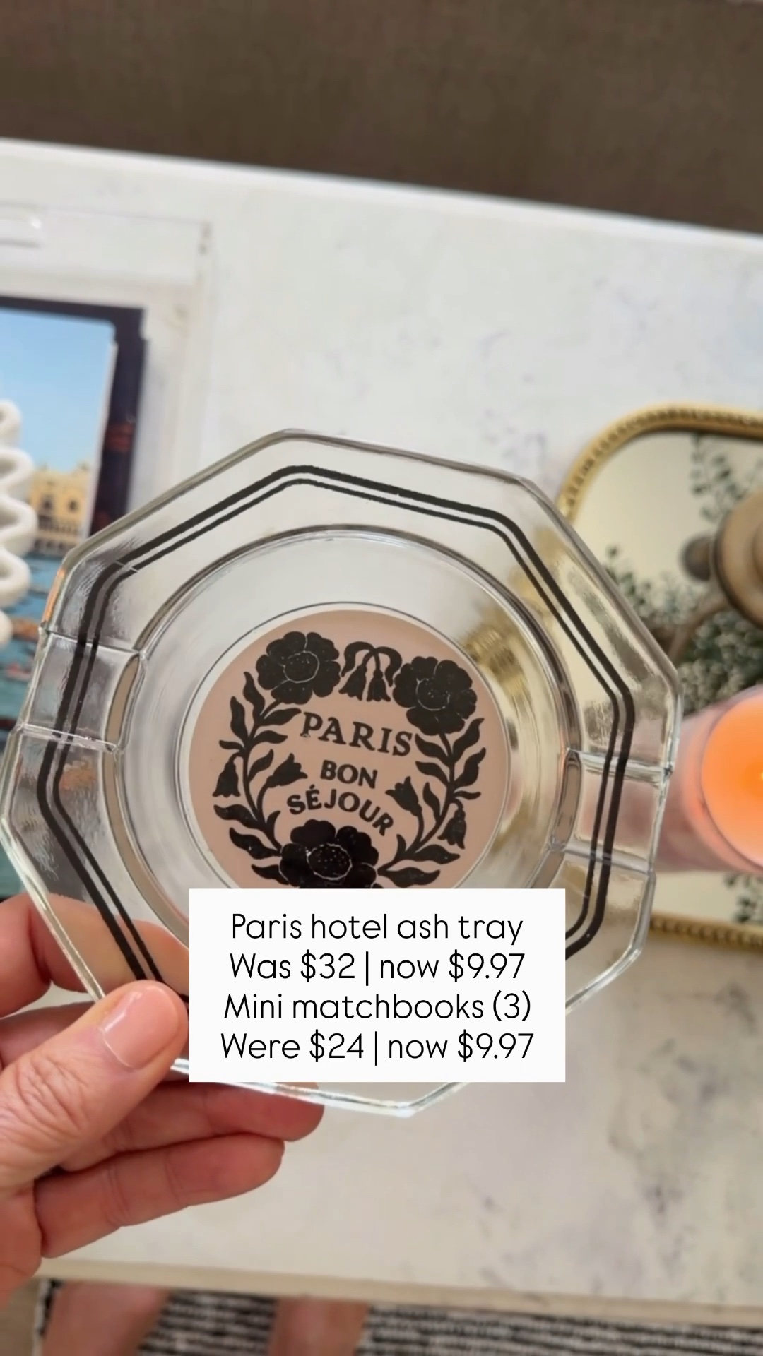 Now 50% off sale price in cart matchbooks set of 3 Paris hotel ash tray

#LTKOver40 #LTKHome #LTKSaleAlert