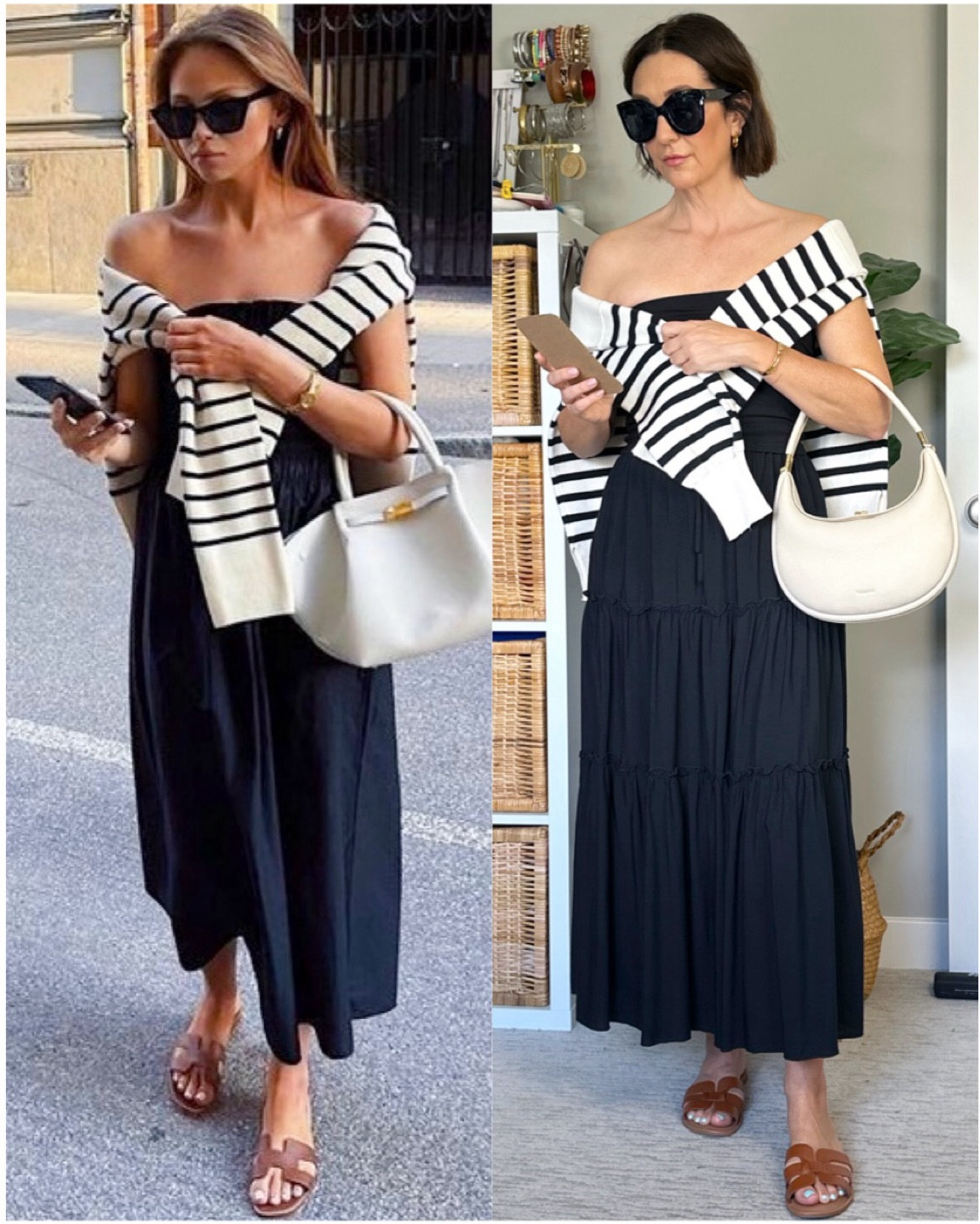 Summer Pinterest look! 
I love this flowy skirt from Amazon, it has pockets and the waist is elastic! I’m 5’ 7 wearing my usual size S. The tube top is also Amazon and comes in a set with white and grey, I sized up to M.
Sandals are also Amazon and really nice quality, I have brown and black and wear them all the time. They fit narrow, I went up 1/2 size. 
The bag is a bit pricier but the quality is amazing and it can be worn without the handle plus comes with a longer strap. I love this light creamy shade for summer but it comes in several colors.
Also linked my striped sweater and sunnies 
Also linked the sweatpants and tee from the beginning of the video, both fit tts


#LTKShoeCrush #LTKItBag #LTKStyleTip