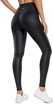 CRZ YOGA Butterluxe Matte Faux Leather Leggings for Women 28" - High Waisted Stretch Ankle Leathe... | Amazon (US)