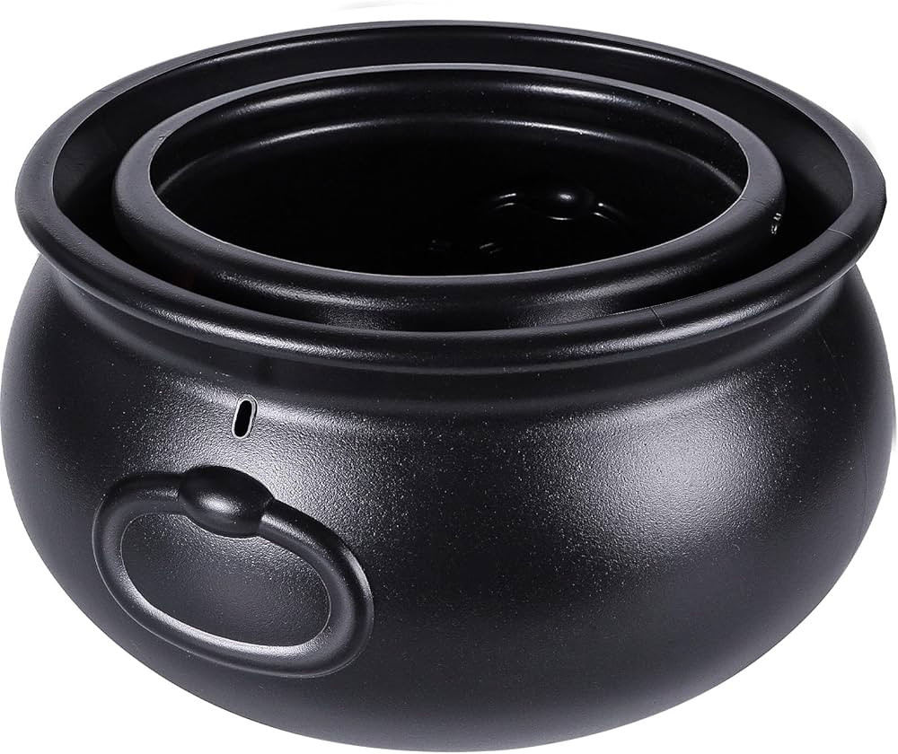 12.6" and 7.4" Package Halloween Large Cauldron, 2pcs Black Plastic Witch Cauldron Kettle Hallowe... | Amazon (US)