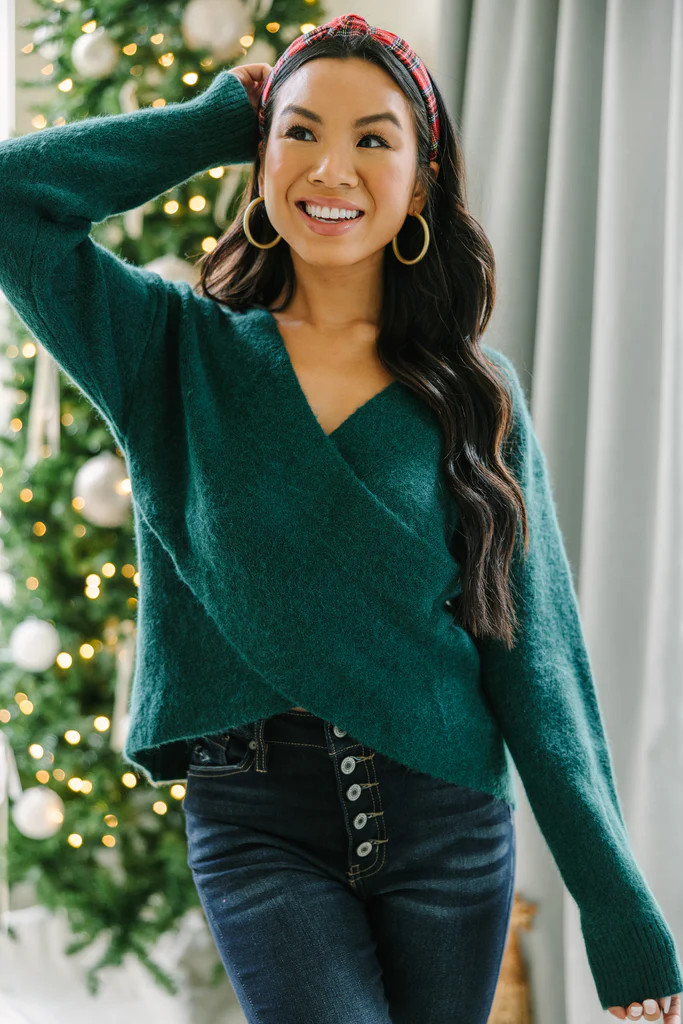 Feeling Your Best Self Emerald Green Sweater | The Mint Julep Boutique