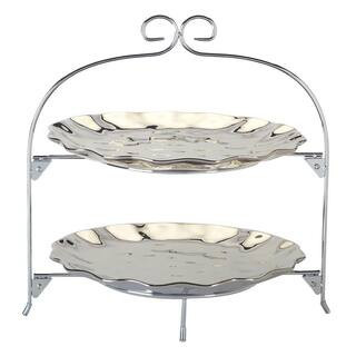 Silver Coast 2-Tier Dish Rack with 11 in. Plates | The Home Depot