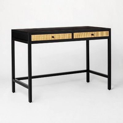 Springville Writing Desk with Drawers Black - Threshold™ designed with Studio McGee | Target