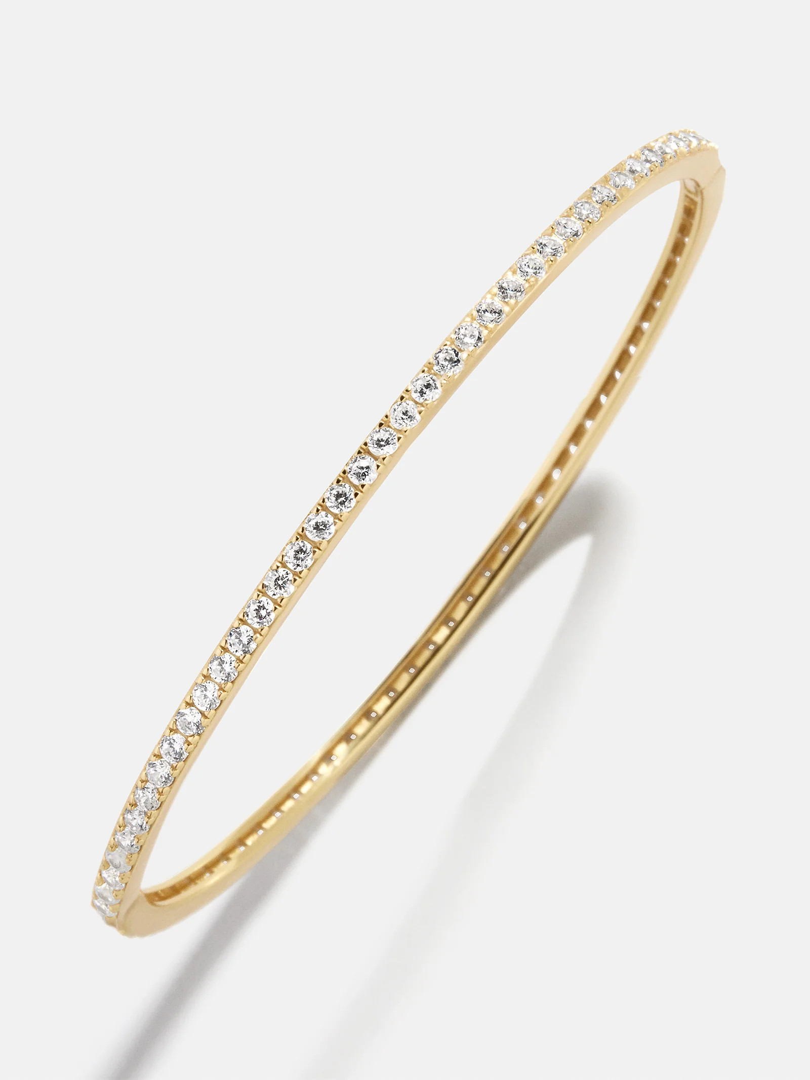 Tracy 18K Gold Hinge Bangle - Gold/Pavé | BaubleBar