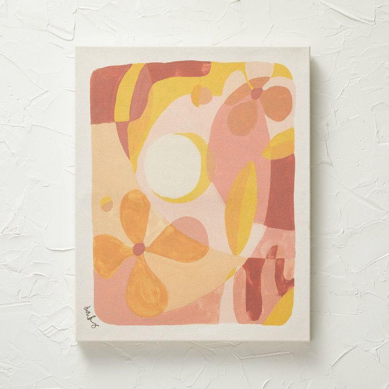 24" x 30" Floral Abstract Unframed Wall Canvas Pink - Opalhouse™ designed with Jungalow™ | Target