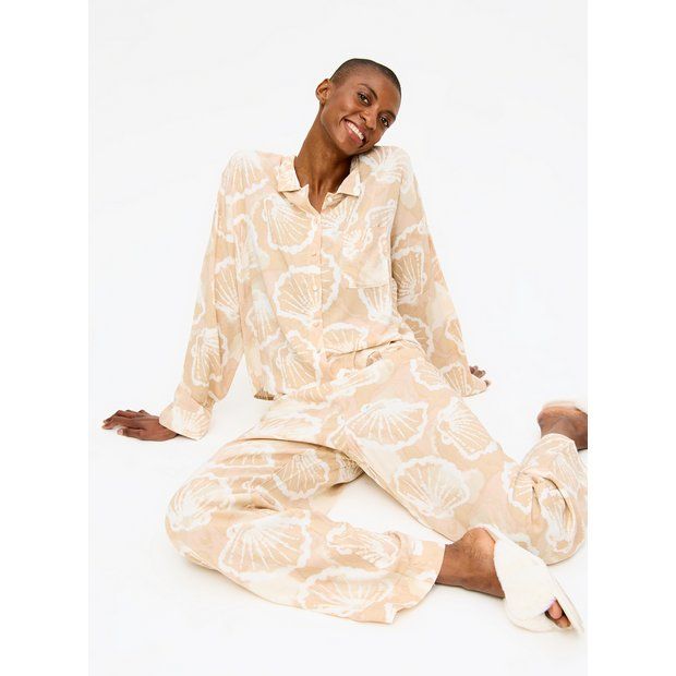 Buy Neutral Sea Shell Print Traditional Pyjamas 24 | Pyjamas | Tu | Tu Clothing