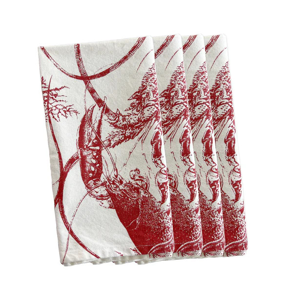 Red Lobsters Dinner Napkins Set/4 | Caskata