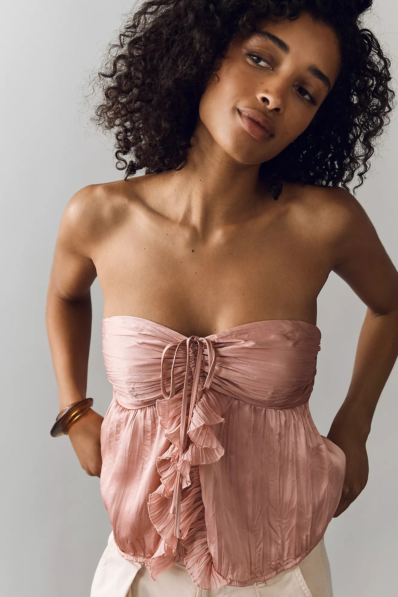 Mariana Tie-Front Strapless Top | Anthropologie (US)
