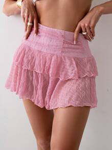 Swim Mod Summer Beach Women's Textured Cover Up Skirt | SHEIN