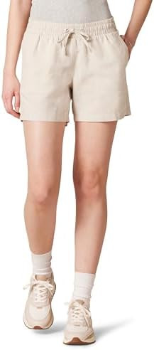 Amazon Essentials Women's 5" Inseam Drawstring Elastic Waist Linen Blend Summer Shorts | Amazon (US)