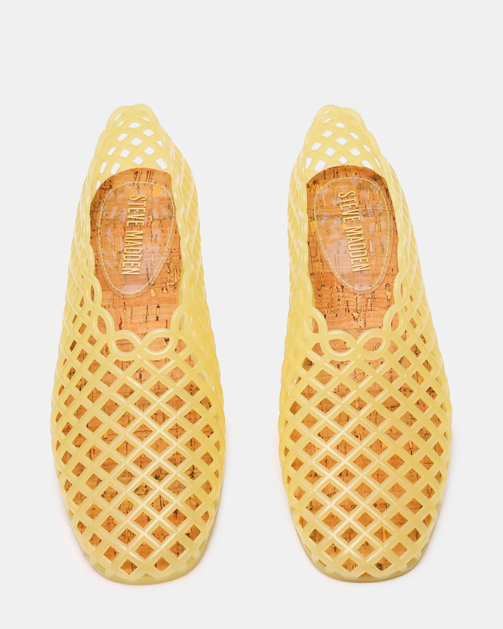 GROVE Butter Yellow Square-Toe Jelly Women's Flat | Steve Madden (US)
