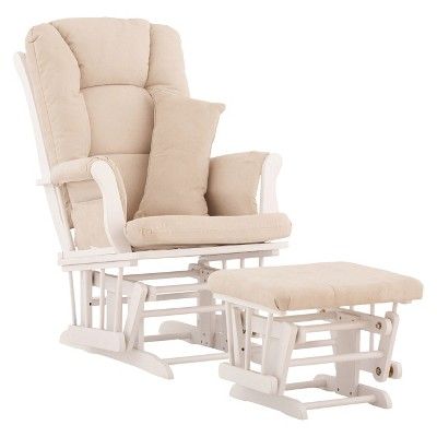 Storkcraft Tuscany White Frame Glider and Ottoman | Target