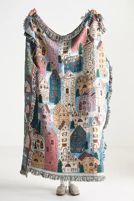 Willa Cotton Woven Throw Blanket | Anthropologie (US)