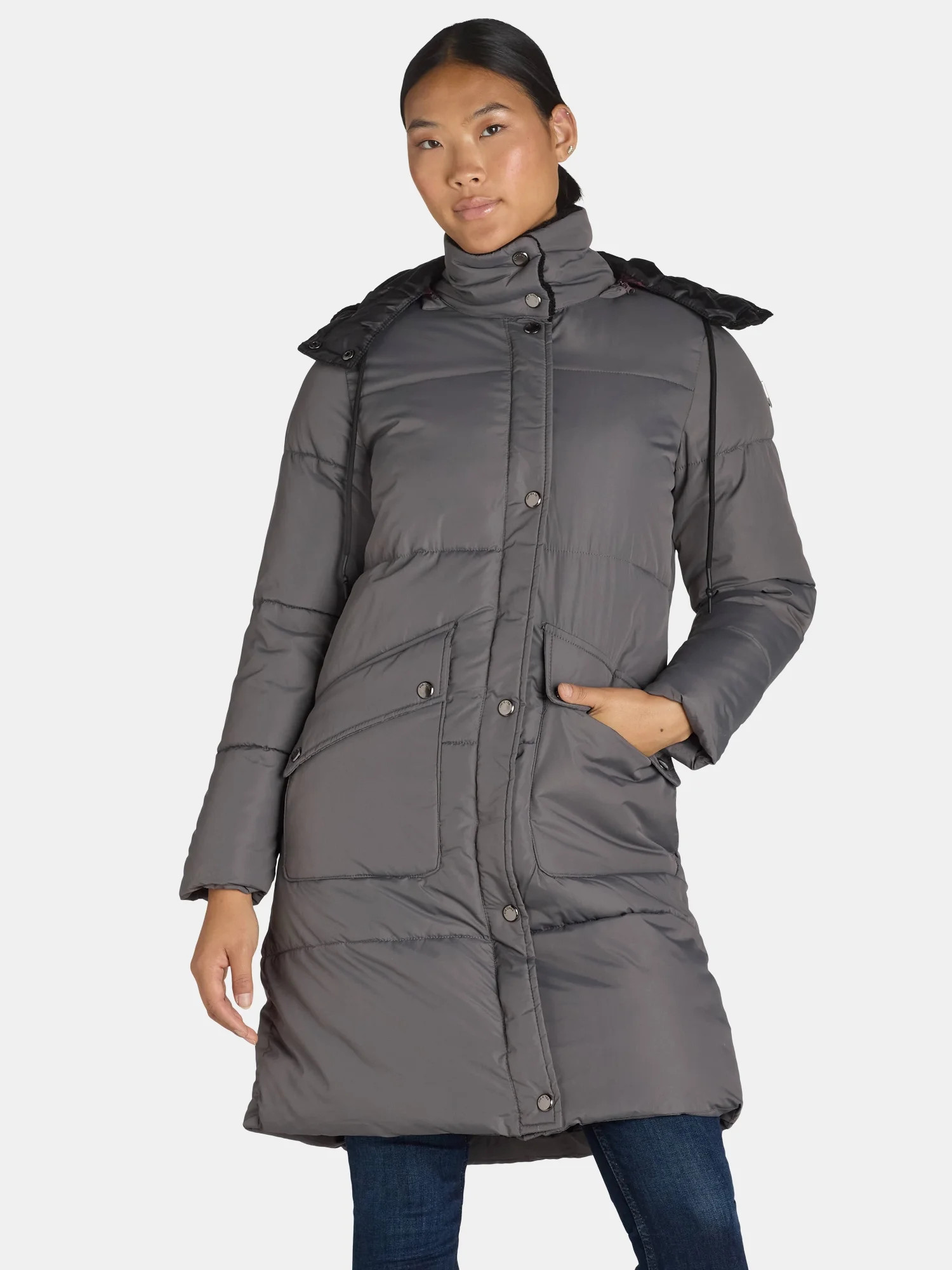 Big Chill Women's and Women's Plus Maxi Puffer Coat with Hood, Heavyweight, Sizes S-3X | Walmart (US)