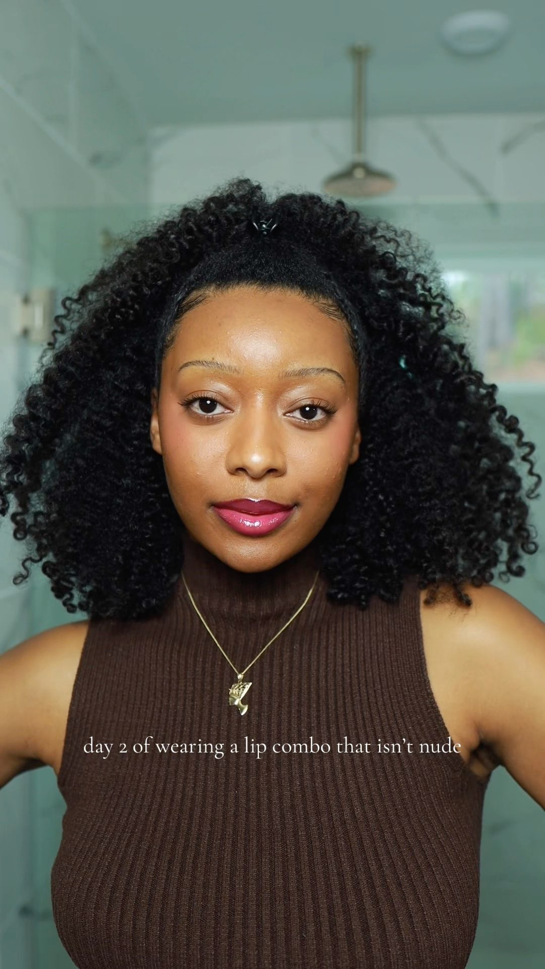 trying a lip combo that isn't nude 

 