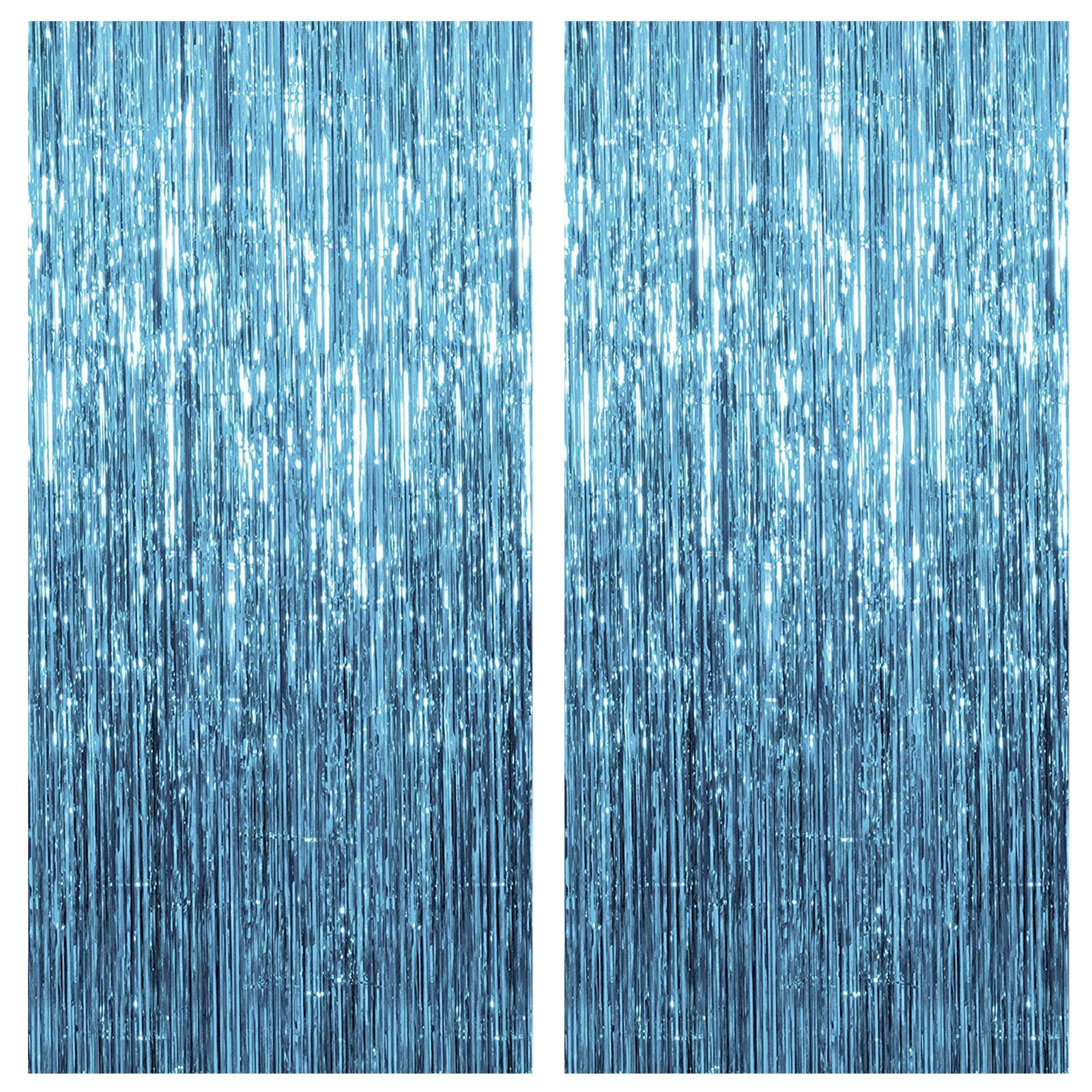 2 Pack Blue Streamers Party Decorations Blue Fringe Backdrop Ocean Themed Party Decorations Foil ... | Amazon (US)