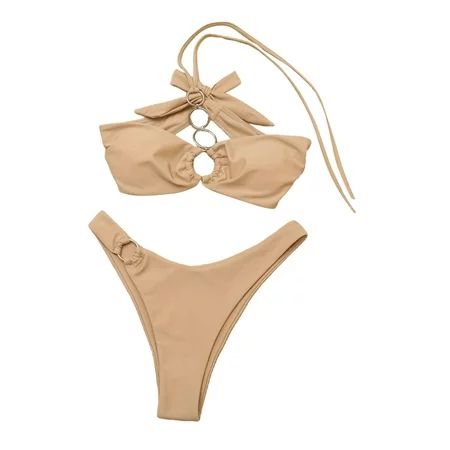 Women s Bikini Beige Athletic Bathing Suit M | Walmart (US)