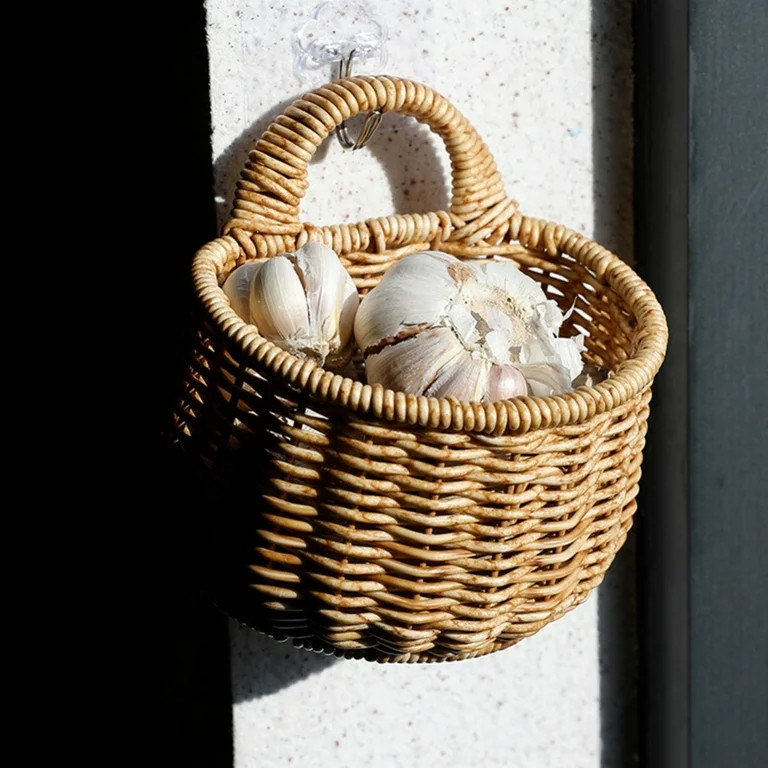 Natural Seagrass Wall Hanging Basket Wicker Woven Storage Basket Handmade Willow Planter Basket F... | Walmart (US)