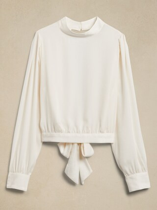 Cropped Open-Back Blouse | Banana Republic Factory