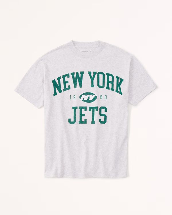 Oversized Boyfriend Heavyweight NY Jets Graphic Tee | Abercrombie & Fitch (US)