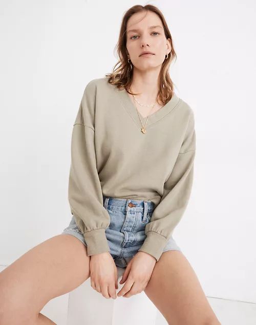 Hemp-Cotton V-Neck Sweatshirt | Madewell