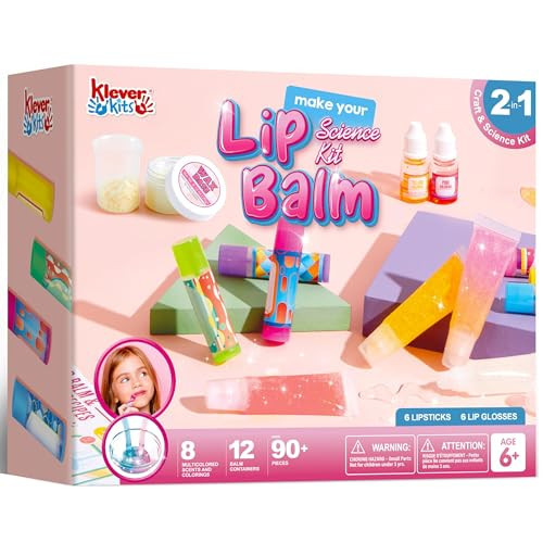 Klever Kits 2-in-1 Lip Balm Making Kit for Kids, Make Your Own Lip Balm, DIY Lip Gloss Set for Kids, Science Kit with Flavoring Scents, DIY Makeup Set, Present for Girls 6 and Up | Amazon (US)