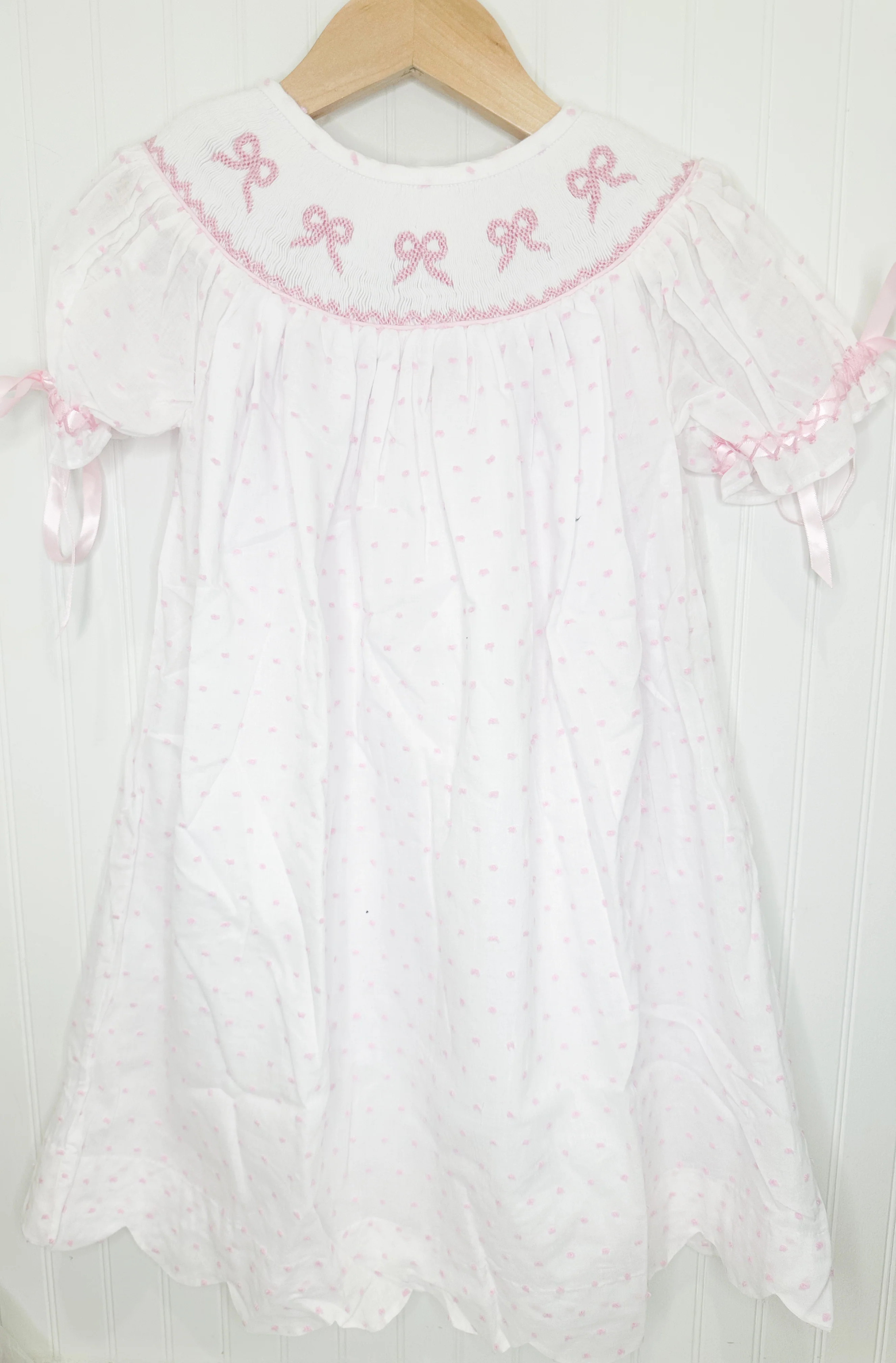 Swiss dot Bow Dress | Tutti Frutti Kids Co