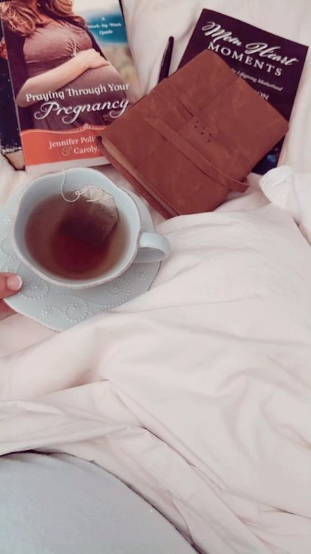 red raspberry leaf tea 🫖, morning pregnancy/mommy devos🤰, and slow morning vibes before little J wakes up 🫶🏽 this cozy rainy morning 🌧️🤍

#LTKBaby #LTKBump #LTKHome