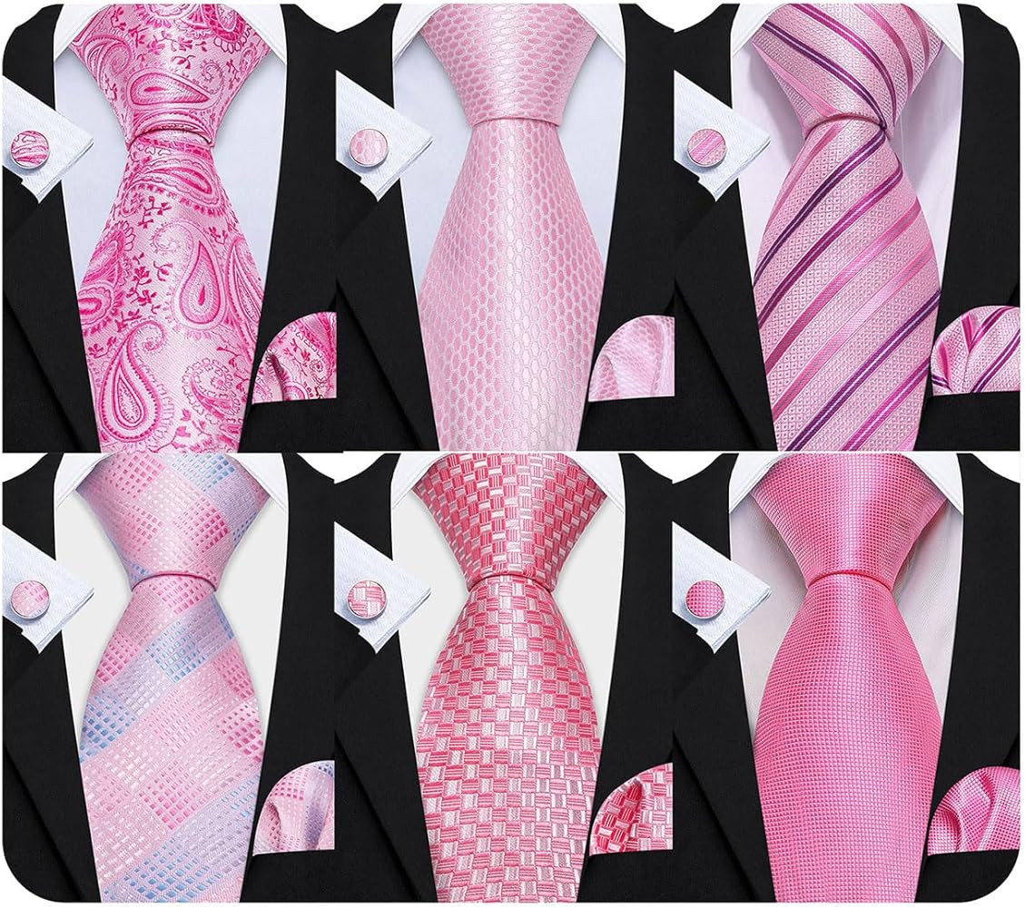 Barry.Wang Men's Ties Set Silk Wedding Neckties Woven Silk Formal Business Casual(4/6/8PCS) | Amazon (US)
