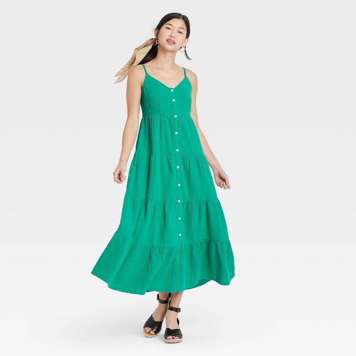 Women's Sleeveless Button-Front Tiered Dress - Universal Thread™ | Target