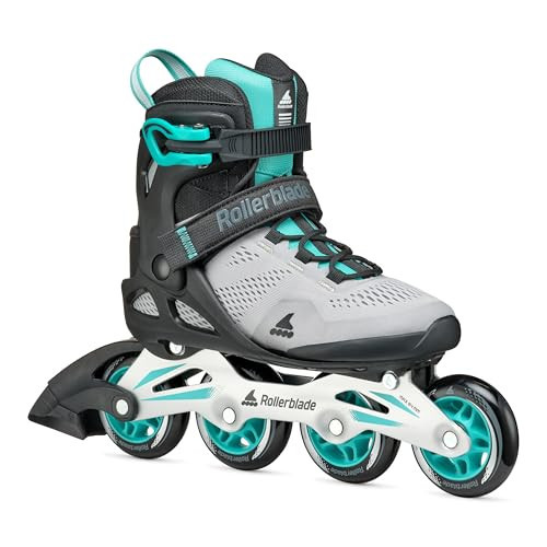 Rollerblade Macroblade 80 Women's Adult Fitness Inline Skate, Grey and Teal Blue, Performance Inline Skates | Amazon (US)