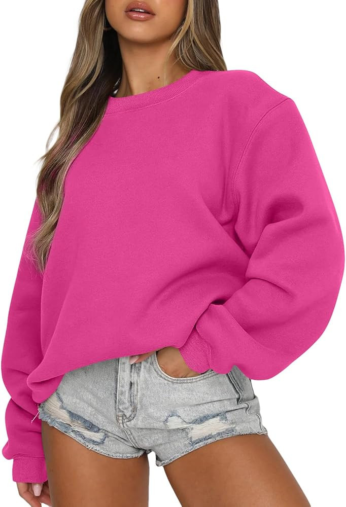 EFAN Womens Sweatshirts Oversized Crewneck Y2K Fleece Hoodies Fall Fashion 2026 Teen Girls Cute W... | Amazon (US)