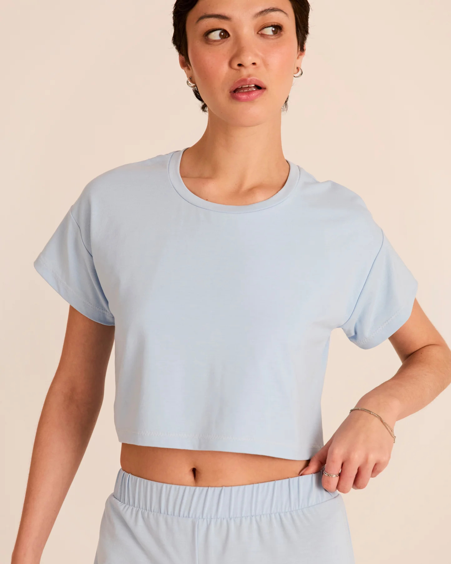 Cropped Tee - Women\u2019s Cooling Pajama Cropped Top | Arid Blayne