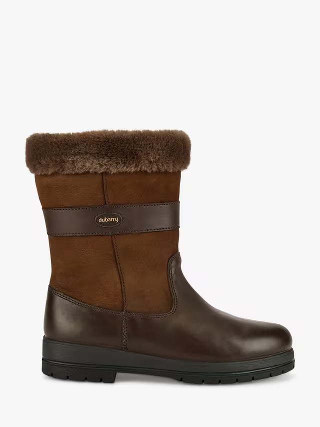 Dubarry Foxrock Apres-Ski Faux Fur Lined Boots, Walnut | John Lewis (UK)