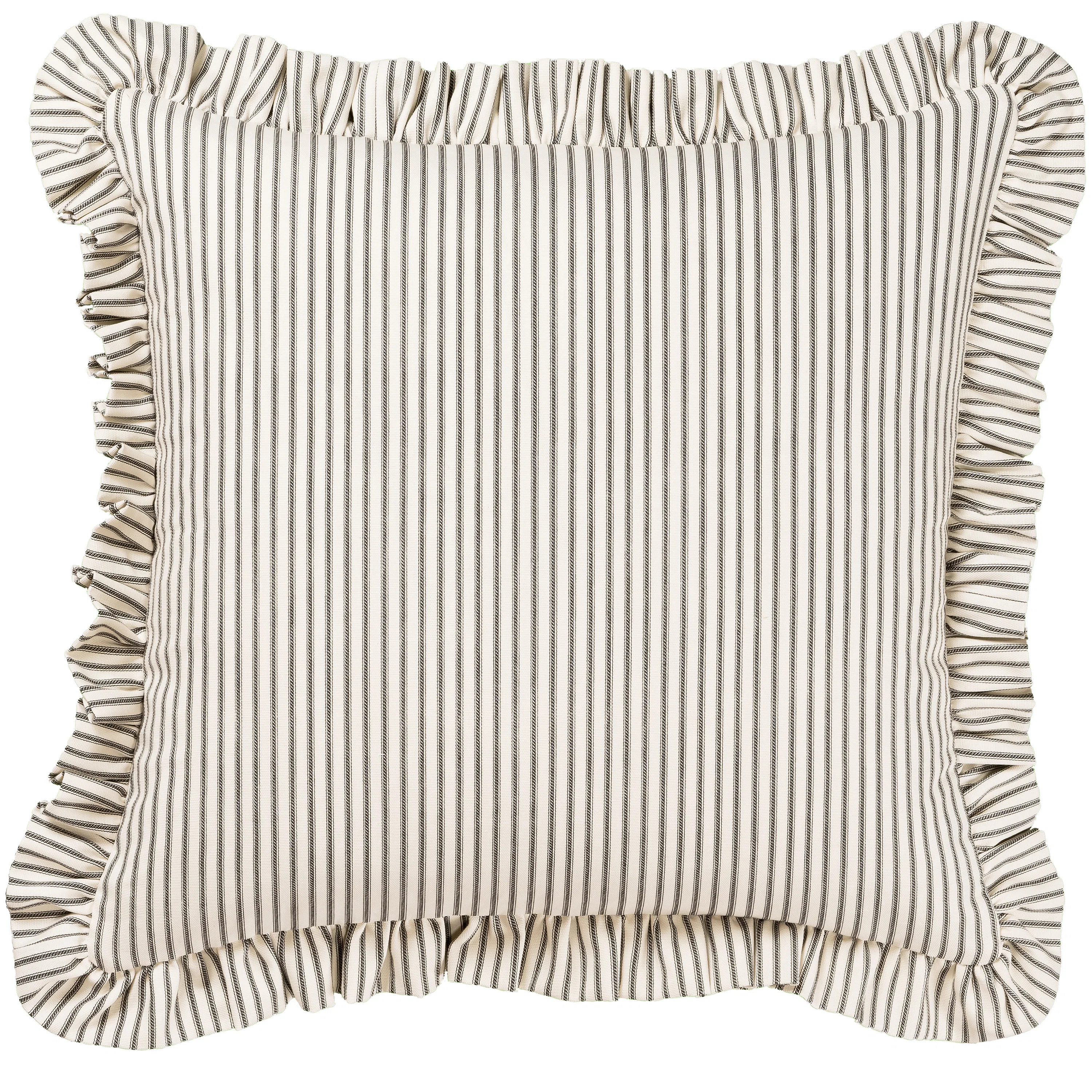 Birch Lane Ticking Stripe Ruffled Accent Pillow | Wayfair North America