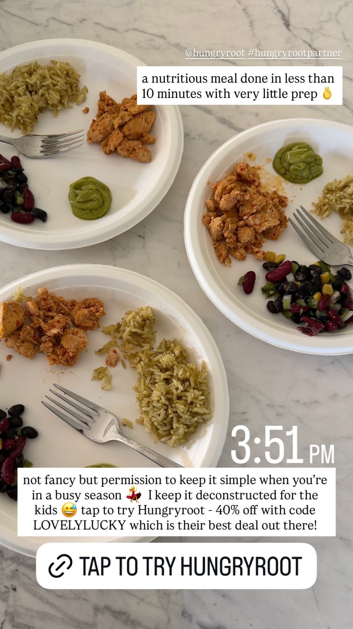 not fancy but permission to keep it simple when you’re in a busy season 💃  I keep it deconstructed for the kids 😅 tap to try Hungryroot - 40% off with code 
LOVELYLUCKY which is their best deal out there!  @hungryroot #hungryrootpartner  a nutritious meal done in less than 10 minutes with very little prep 🫰

#LTKmomlife #LTKfoodie #LTKstorytime
