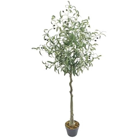 PISKOAN 5FT Artificial Olive Tree Fake Tall Silk Plant Faux Large Floor Potted Tree with Fruits f... | Amazon (US)