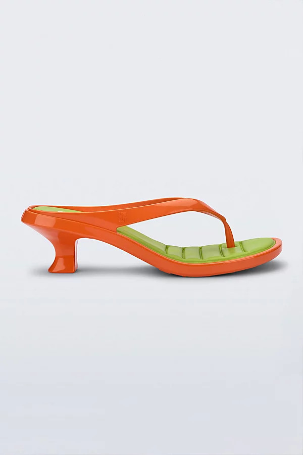 Melissa Jelly Flip Flop Kitten Heel in Orange/Green, Women's at Urban Outfitters | Urban Outfitters (US and RoW)