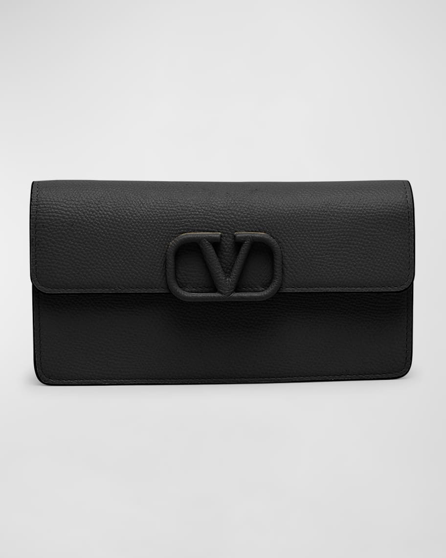 Valentino Garavani VLOGO Flap Leather Wallet on Chain | Neiman Marcus