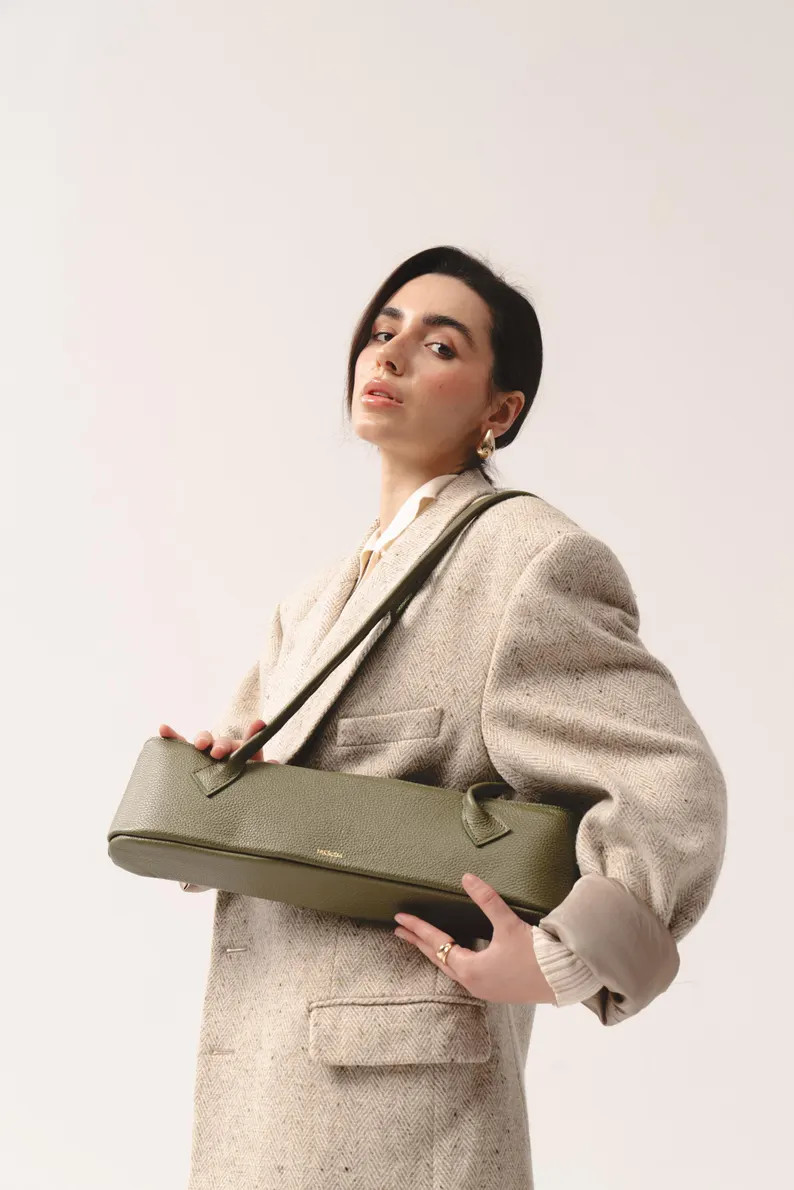 Leather Shoulder Bag - Handcrafted From Italian Leather, in 6 Color Options | Teckelete - Etsy | Etsy (Global)
