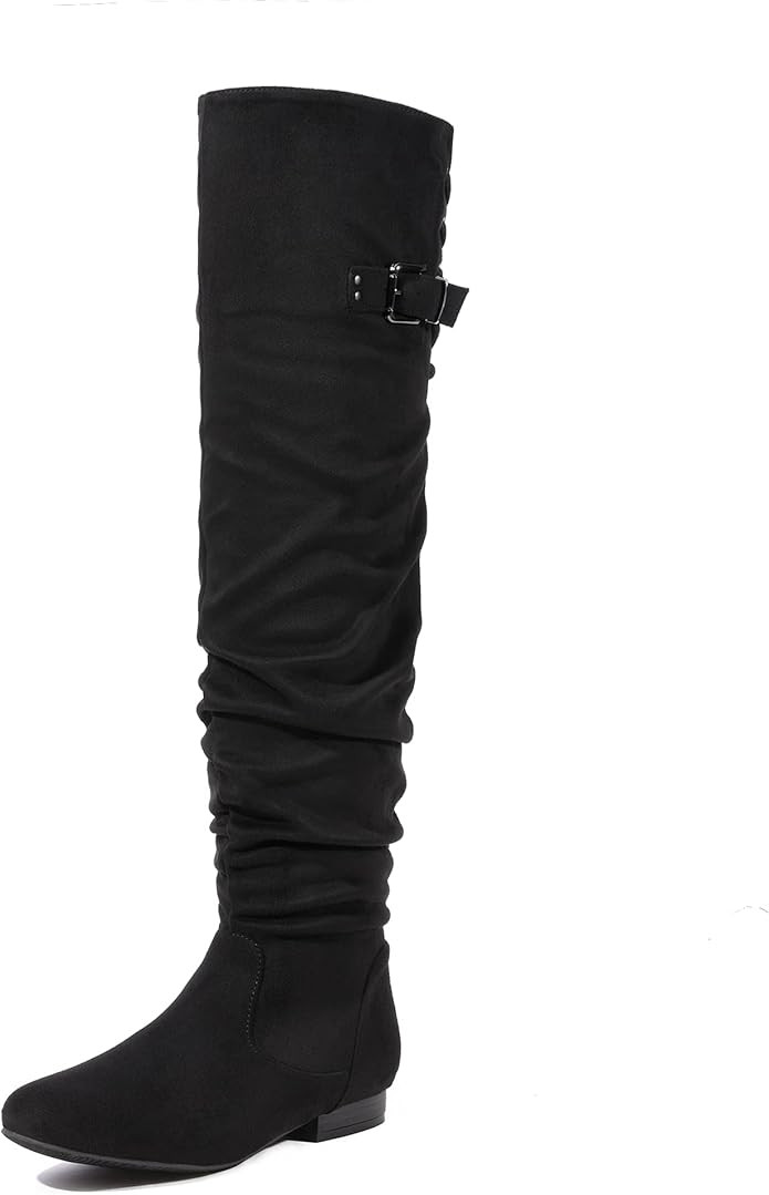 DREAM PAIRS Women's Suede Over The Knee Thigh High Winter Boots | Amazon (US)