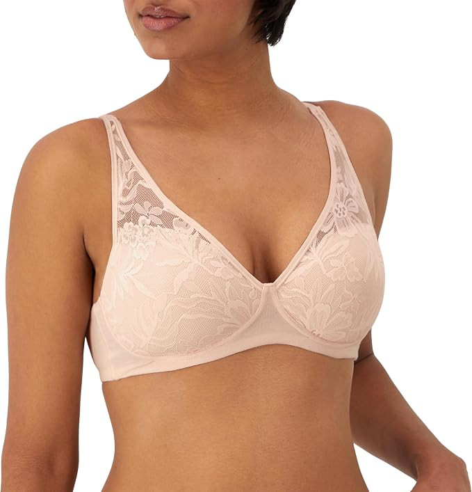 Bali Women's Wireless Bras for Women - Breathe Lace Cotton Modal No Underwire Bra, Adjustable T-S... | Amazon (US)