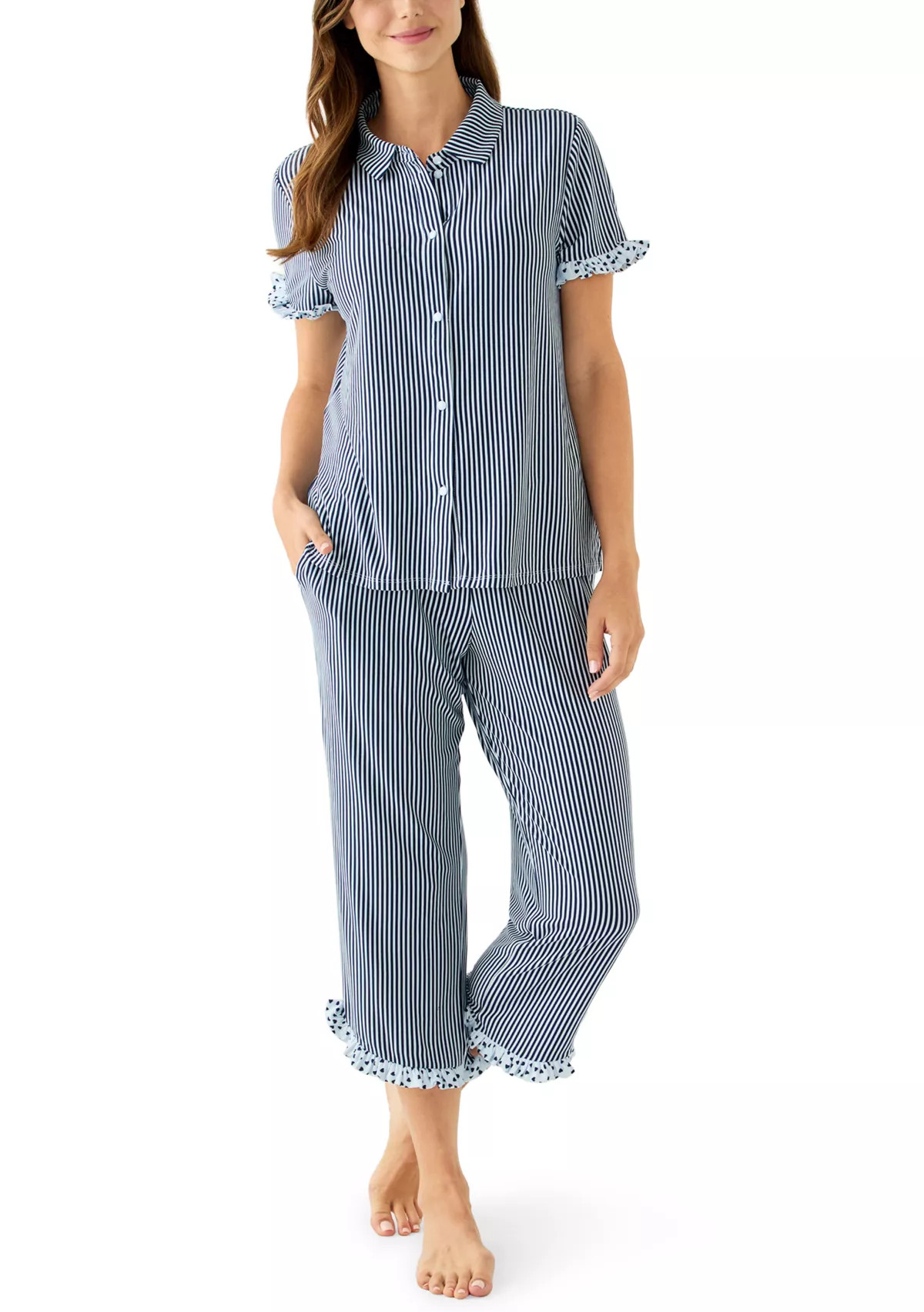Women's Short Sleeve Ruffle Pajama Set | Belk