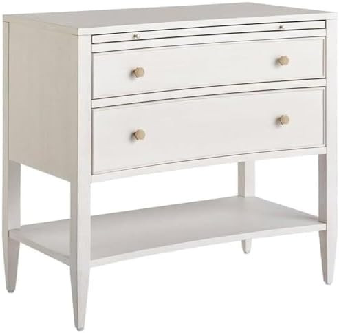 White Nightstand with Two Drawers and Laminated Pull-Out Shelf, Ideal Bed Side Tables Bedroom and... | Amazon (US)