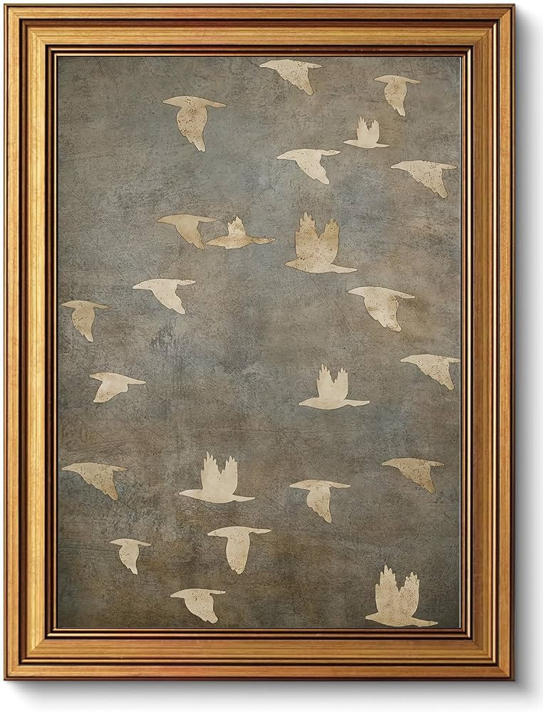 Gold Framed Wall Art Vintage Bird Canvas Art Prints Neutral Minimalist Paintings Wall Decor Moder... | Amazon (US)